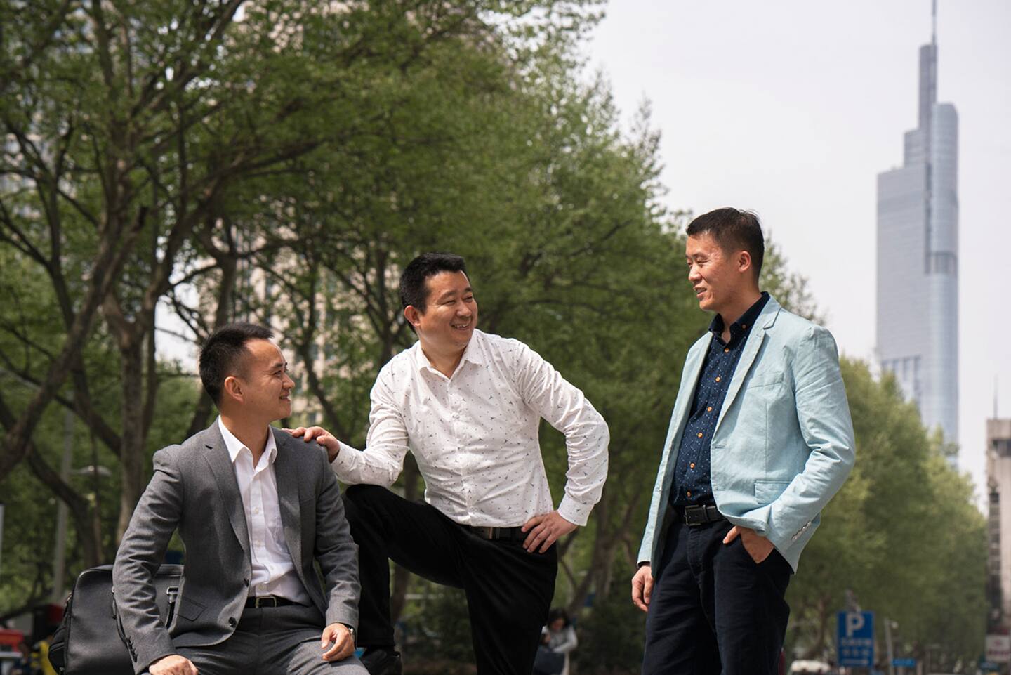 Changing life in Nanjing - Group of men